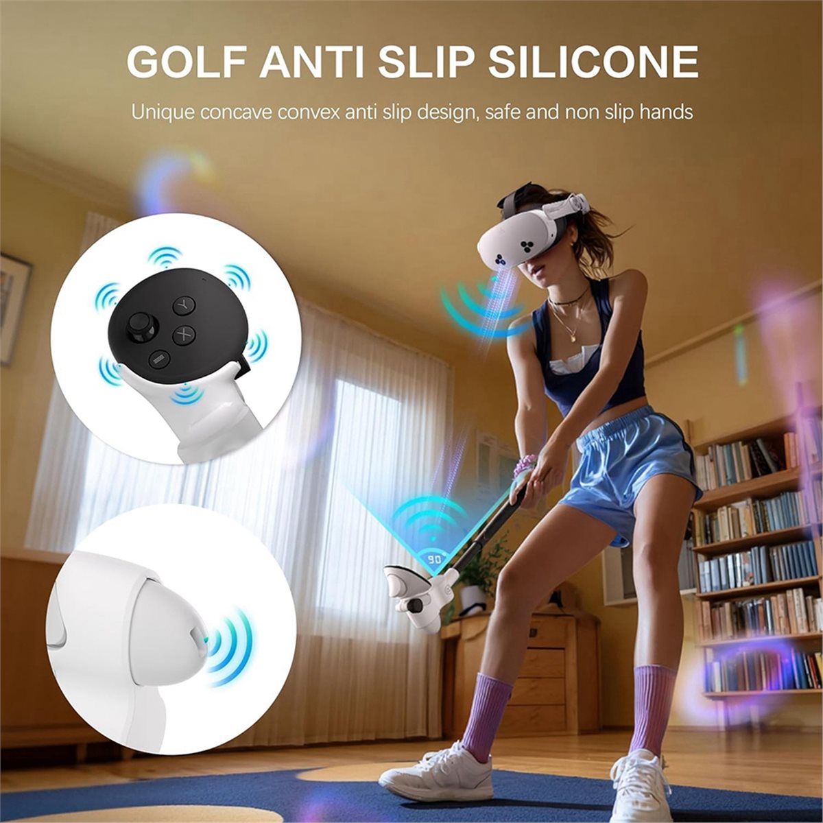 Vr Golf Club Handle Grip Accessory - Accesorio para Controladores 3/3S, Empuñadura de
