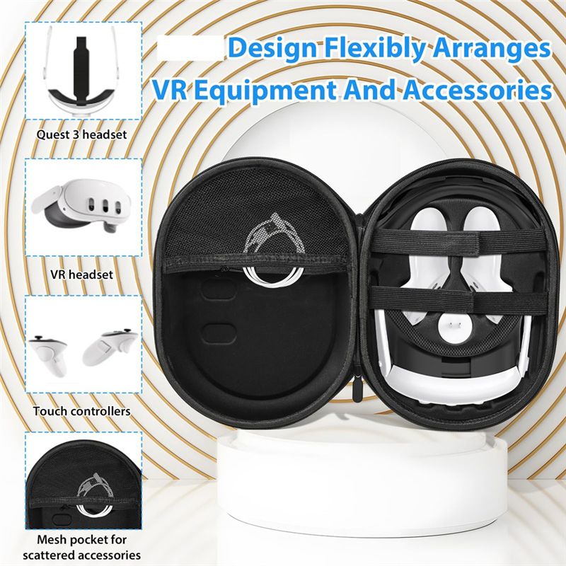 Vr Carrying Case Hard Travel Storage - Estuche rígido ABGI para transportar el