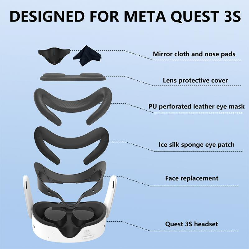 6 piezas de cubiertas faciales - Vr Facial Interface Foam Pad Leather reseña y precio