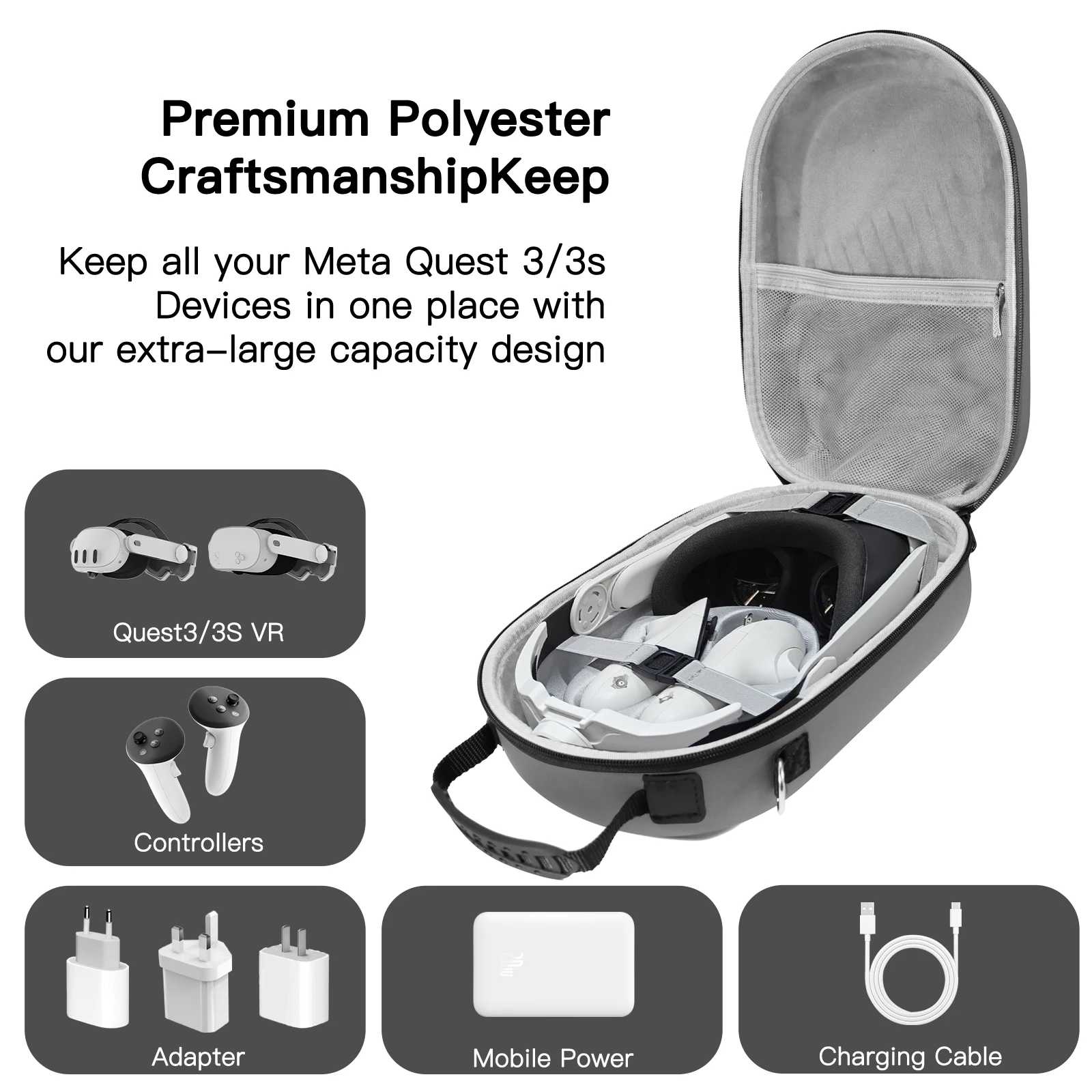 Estuche de transporte duro, bo - Vr Carrying Case Hard Travel Storage reseña y precio
