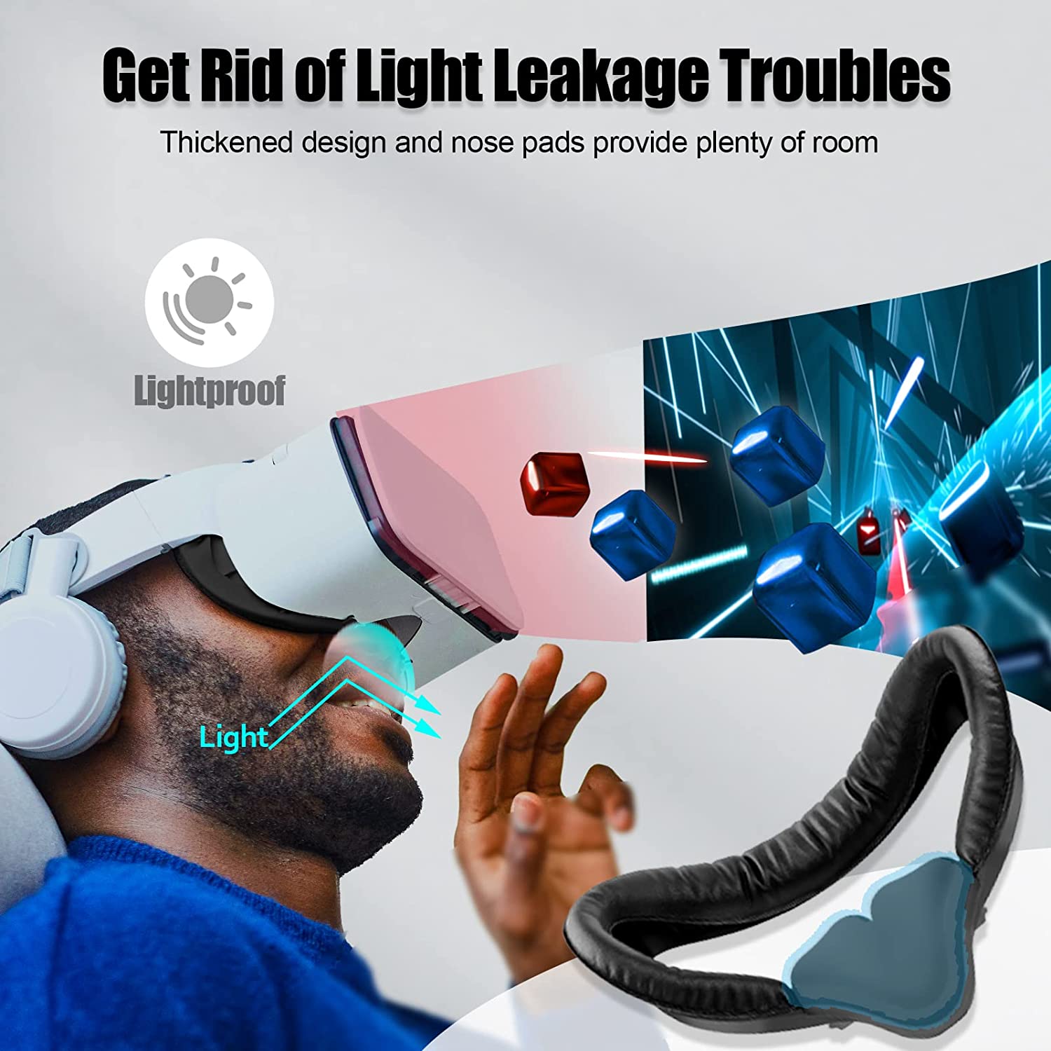 Almohadilla de cojín facial Ha - Vr Facial Interface Foam Pad Leather reseña y precio